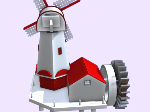 Moulin vent dcoratif 3D Model
