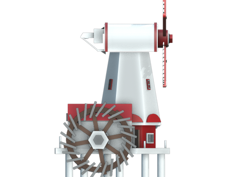 Moulin vent dcoratif 3D Model