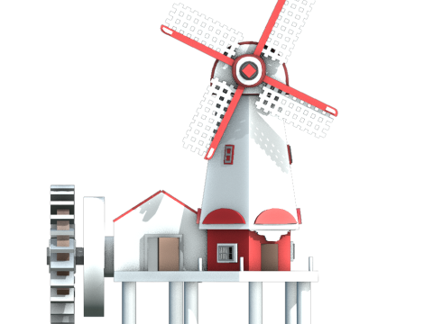 Moulin vent dcoratif 3D Model