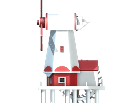 Moulin vent dcoratif 3D Model