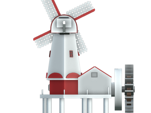 Moulin vent dcoratif 3D Model