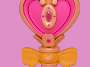 spiral heart moon rod sailor moon magic wand 3D Model