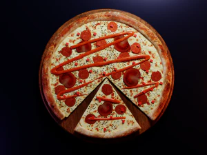 realistic of pizza on a tray 3D Model