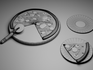 realistic of pizza on a tray 3D Model