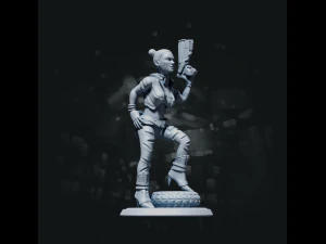 punk girl with 3D Print Model