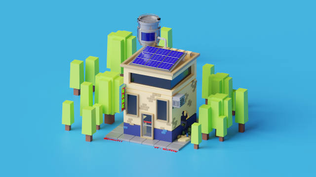 bank scene Modelo 3D .c4d .max .obj .3ds .fbx .stl .blend 