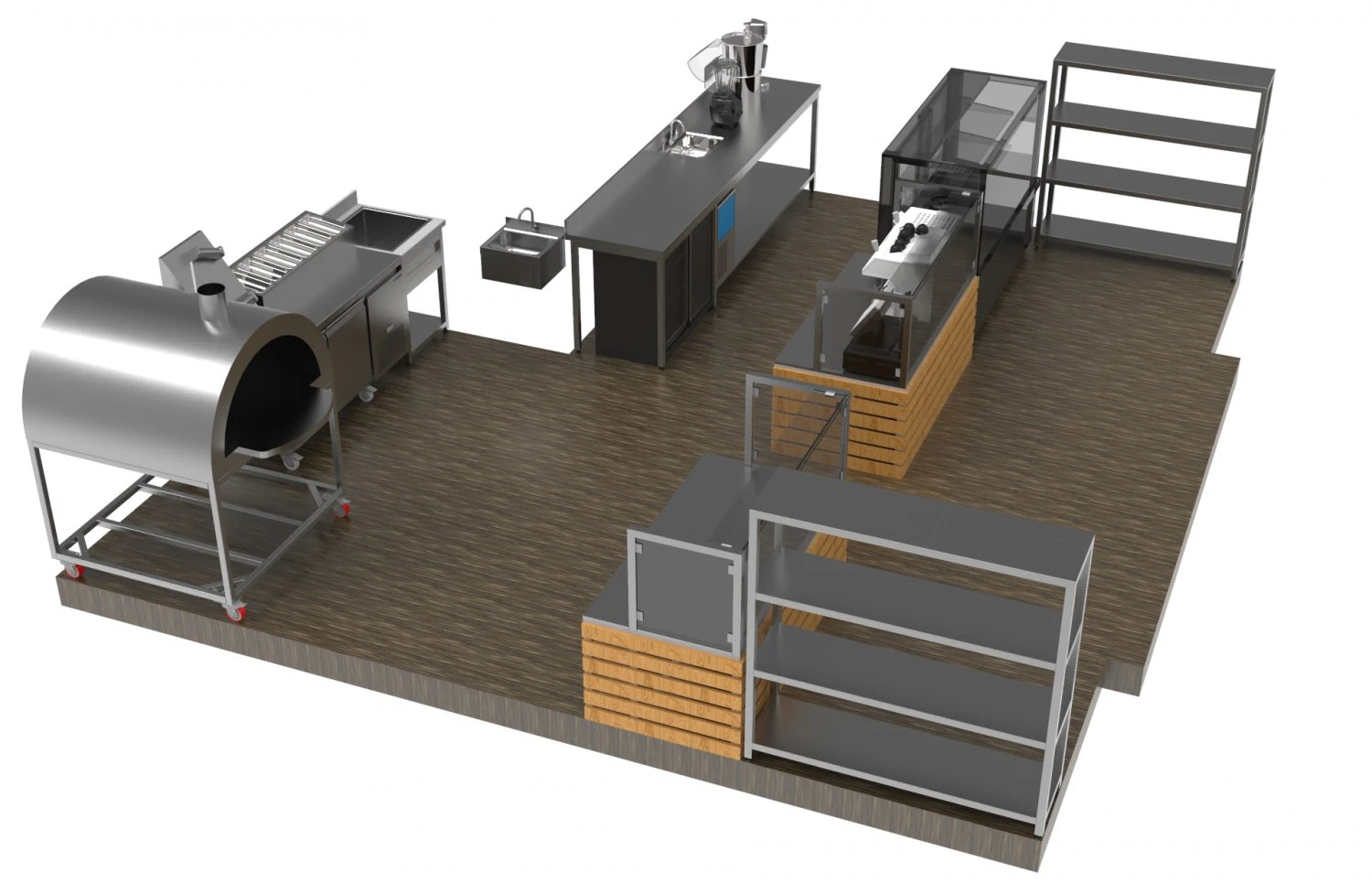 restaurant kitchen 3D Model .c4d .max .obj .3ds .fbx .stl .blend 