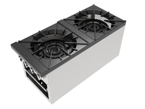 Fornello a pentola a doppio fuoco Modello 3D