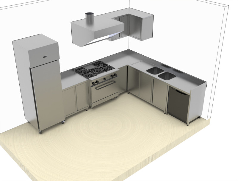 주방 3D 모델 .c4d .max .obj .3ds .fbx .stl .blend 