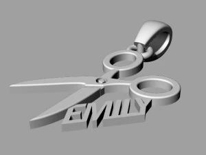 customized name sterling silver pendant 3D Print Model