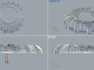 pave diamond sterling silver round geometrical pendant jewelry 3D Print Model