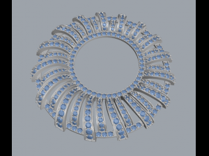 pave diamond sterling silver round geometrical pendant jewelry 3Dプリントモデル