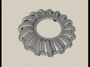 pave diamond sterling silver round geometrical pendant jewelry 3Dプリントモデル