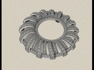 pave diamond sterling silver round geometrical pendant jewelry 3D Print Model