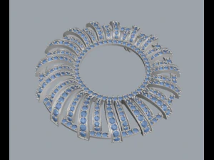 pave diamond sterling silver round geometrical pendant jewelry 3D Print Model