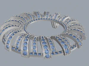 pave diamond sterling silver round geometrical pendant jewelry 3D Print Model