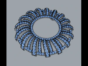 pave diamond sterling silver round geometrical pendant jewelry 3D Print Model