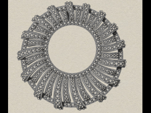pave diamond sterling silver round geometrical pendant jewelry 3Dプリントモデル