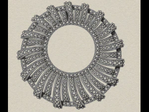 pave diamond sterling silver round geometrical pendant jewelry 3D Print Model