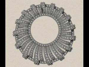 pave diamond sterling silver round geometrical pendant jewelry 3Dプリントモデル
