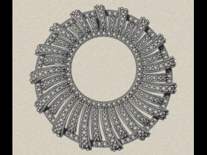 pave diamond sterling silver round geometrical pendant jewelry 3D Print Model