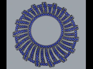 pave diamond sterling silver round geometrical pendant jewelry 3D Print Model