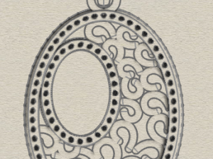 pave diamond sterling silver oval filigree geometrical pendant jewellery Model do druku 3D