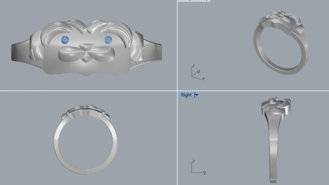 sterling silver dog ring jewelry 3D प्रिंट मॉडल .c4d .max .obj .3ds .fbx .stl .blend 