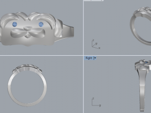 sterling silver dog ring jewelry 3D 打印模型