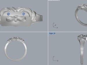 sterling silver dog ring jewelry 3D Print Model