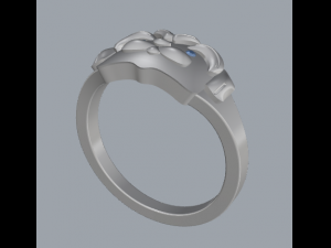 sterling silver dog ring jewelry 3D प्रिंट मॉडल
