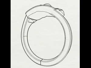 sterling silver dog ring jewelry 3D Print Model