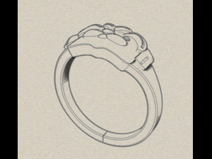 sterling silver dog ring jewelry 3D प्रिंट मॉडल