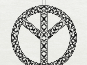 925 sterling silver pave diamond peace pendant Modèles 3D en vedette