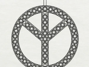 925 sterling silver pave diamond peace pendant 3D Print Model