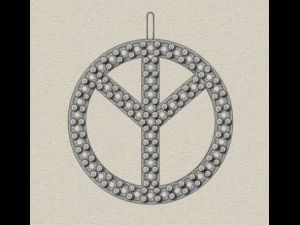925 sterling silver pave diamond peace pendant Modèles 3D en vedette