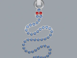 포장 다이아몬드 스털링 실버 뱀 펜던트 쥬얼리 3D 프린트 모델