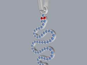 pave diamond sterling silver snake pendant jewelry 3D Print Model