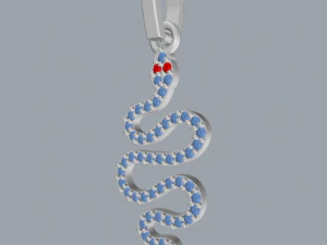 pave diamond sterling silver snake pendant jewelry 3D Print Model