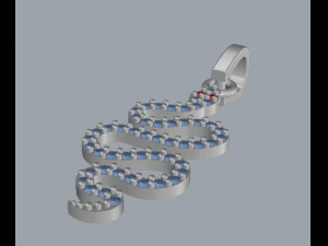 pave diamond sterling silver snake pendant jewelry 3D Print Model