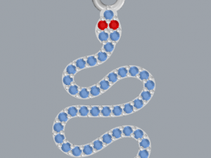 pave diamond sterling silver snake pendant jewelry 3D Print Model