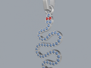 pave diamond sterling silver snake pendant jewelry 3D Print Model