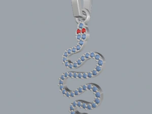 pave diamond sterling silver snake pendant jewelry 3D Print Model