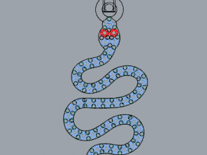 pave diamond sterling silver snake pendant jewelry 3D Print Model