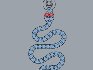pave diamond sterling silver snake pendant jewelry 3D Print Model