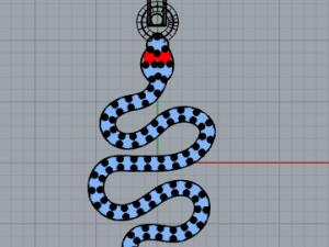 pave diamond sterling silver snake pendant jewelry 3D Print Model