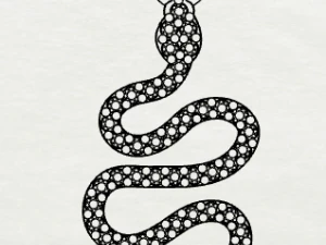 pave diamond sterling silver snake pendant jewelry 3D Print Model