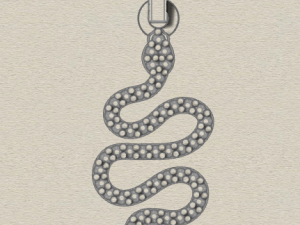 pave diamond sterling silver snake pendant jewelry 3D Print Model