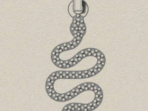 pave diamond sterling silver snake pendant jewelry 3D Print Model