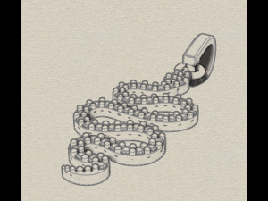 pave diamond sterling silver snake pendant jewelry 3D Print Model